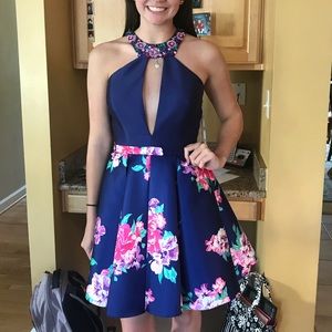 Floral and Beaded Homecoming Dress